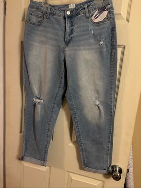 Nwt time and true Light Wash Distressed Women's Jeans size 14